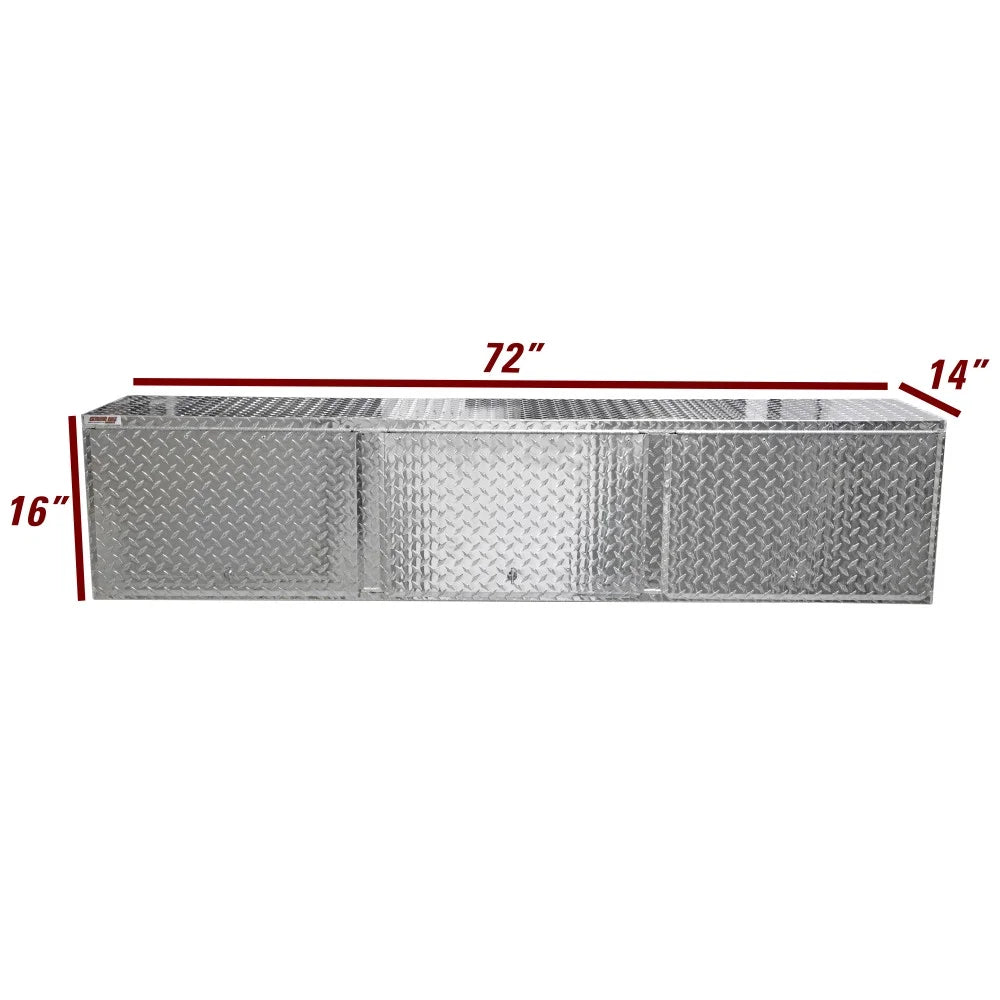 Extreme Max 5001.6427 Diamond Plated Aluminum Overhead Cabinet for Garage, Shop, Enclosed Trailer - 72", Silver