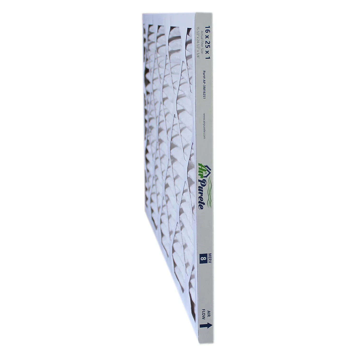 AirPurete Furnace Filters -3M16251 | Pack of 6 | Nominal Size: 16x25x1 | Actual Size: 15-1/2" x 24-1/2" x 3/4" | High Capacity  8