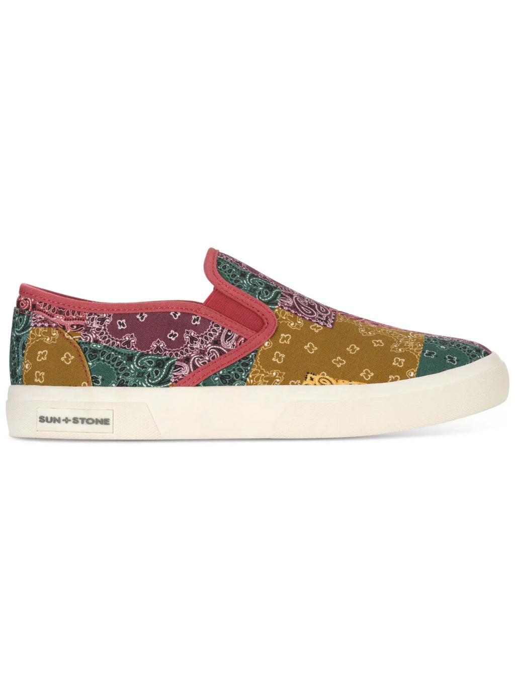 Mens Red Bandana Goring Padded Reins Round Toe Platform Slip On Sneakers Shoes 7