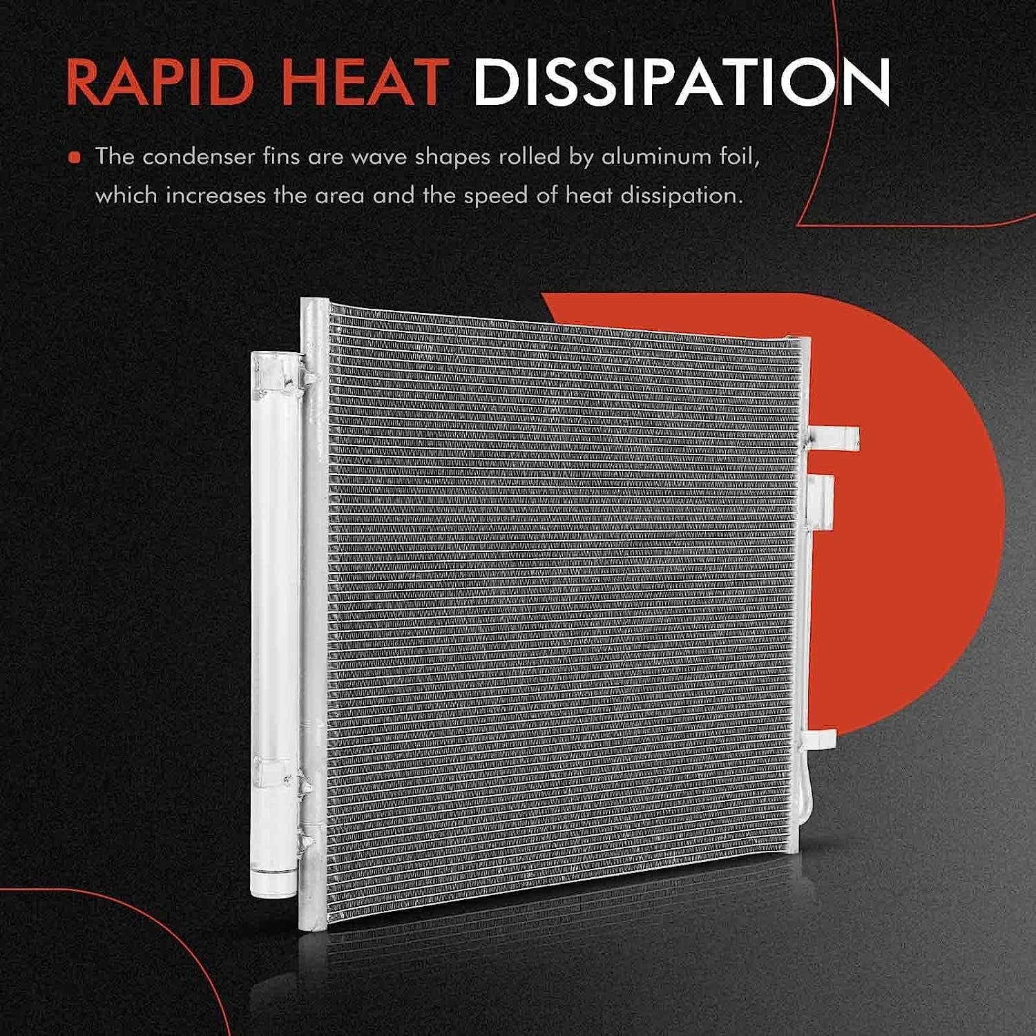 A-Premium Air Conditioning A/C Condenser Compatible with Kia Sorento 2021-2022 & Hyundai Santa Fe 2021-2022, Santa Cruz 2022, 2.5L, Replace# 97606Q5250