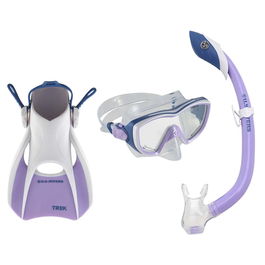 U.S. Divers Kalani Women's Snorkeling Set  (Purple-White) s/m