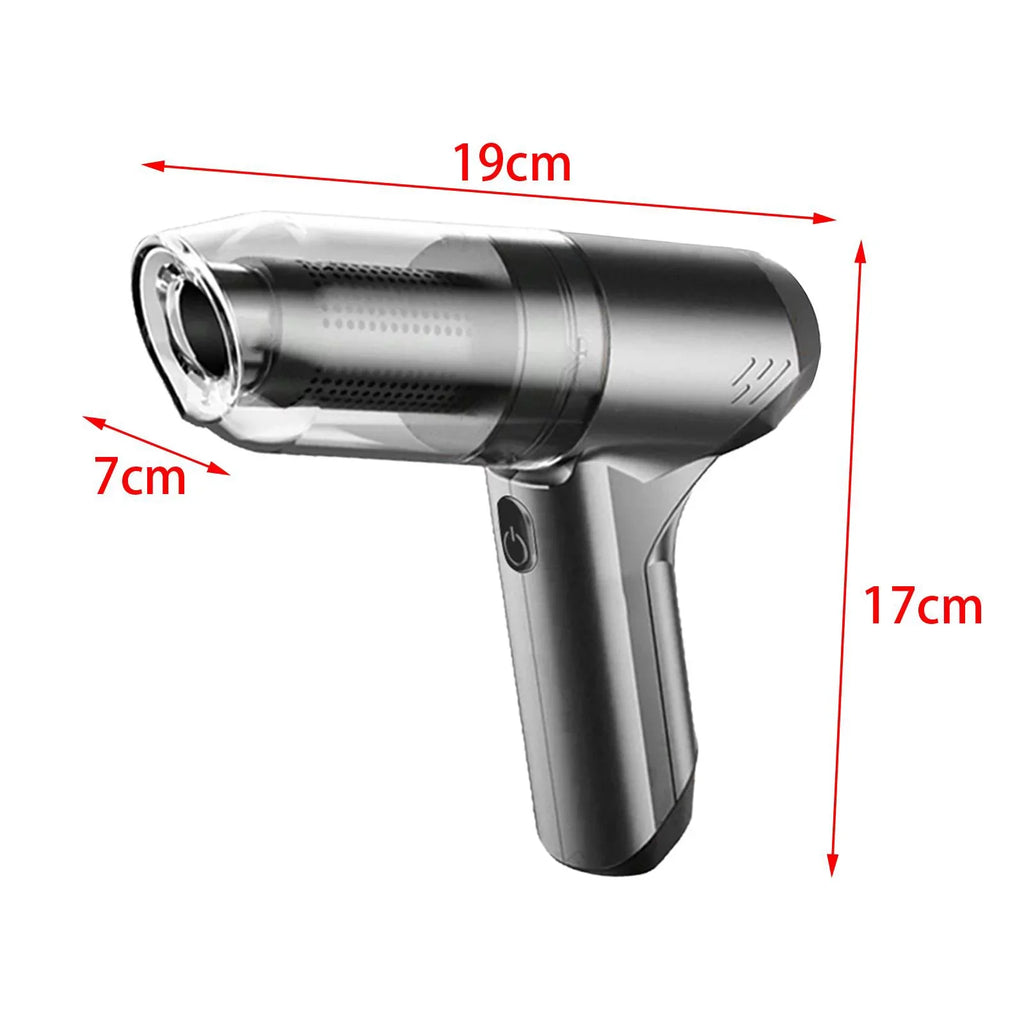Cordless Handheld Vacuum Compact with Storage Bag with Floor Brush Portable gray with bag