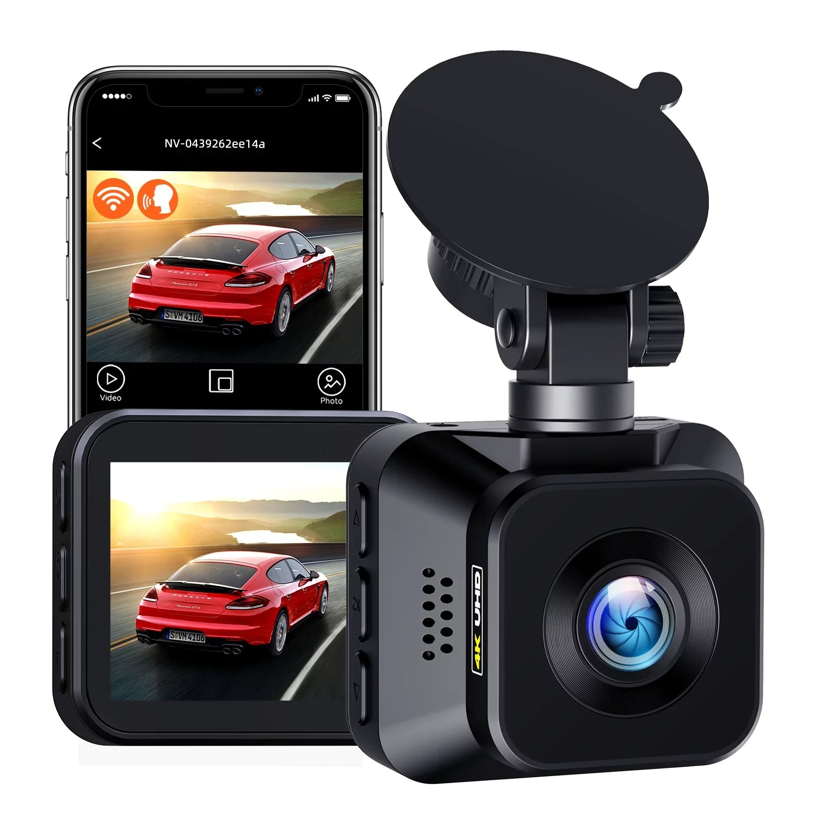 Dash Cam 4K WiFi 2160P Car Camera, Dash Camera for Cars, Mini Front Dash cam for Cars with Night Vision, Loop Recording, G-Sensor,24H Parking Monitor, Supercapacitor,Voice Prompt,