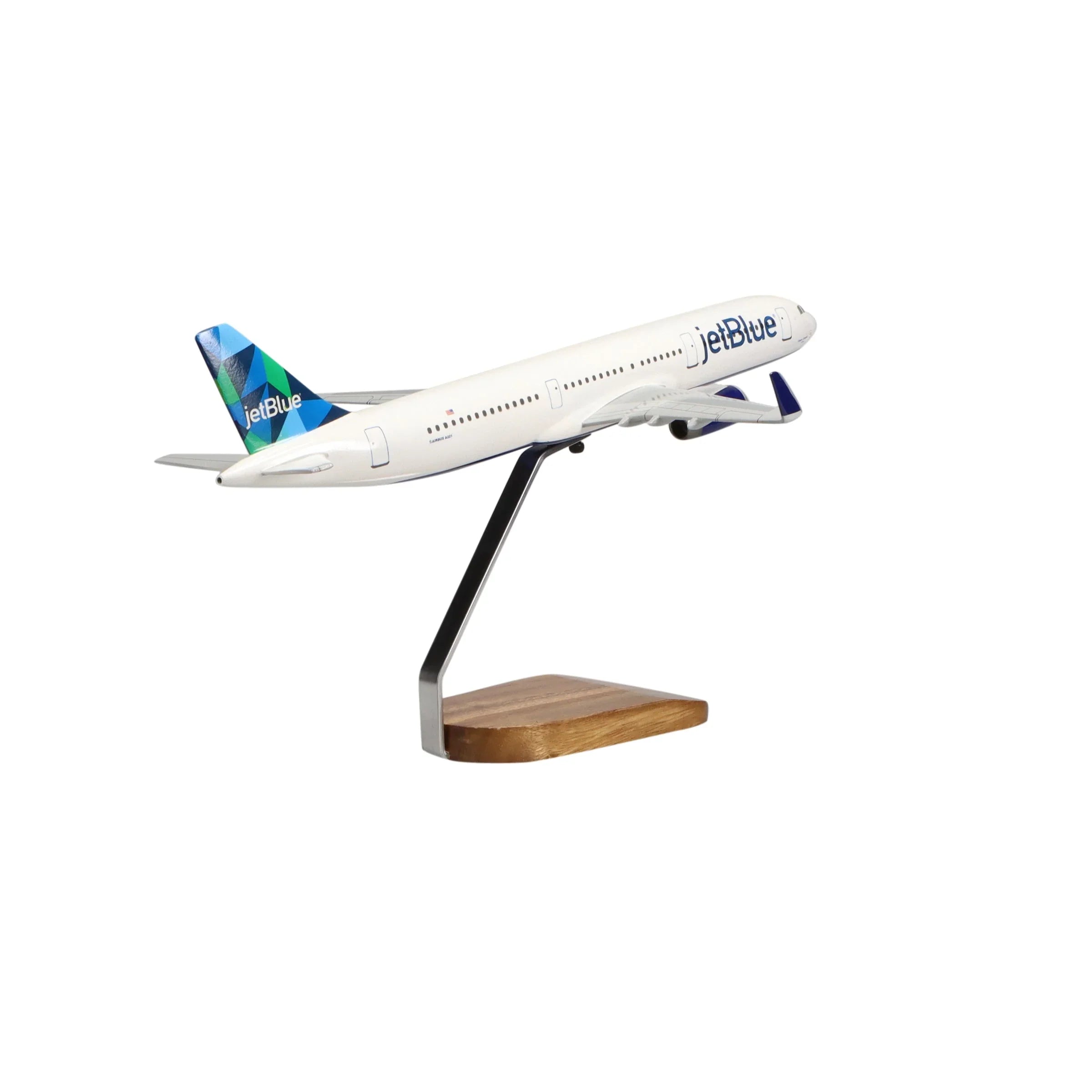 Airbus A321 Jetblue Airways Large Mahogany Model