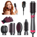 5 in 1 Multifunctional Hair Dryer Styling Tool, Detachable Salon 5-in-1 Multi-Head Hot Air Comb,Negative Ion Automatic Suction Hair Curler for Women