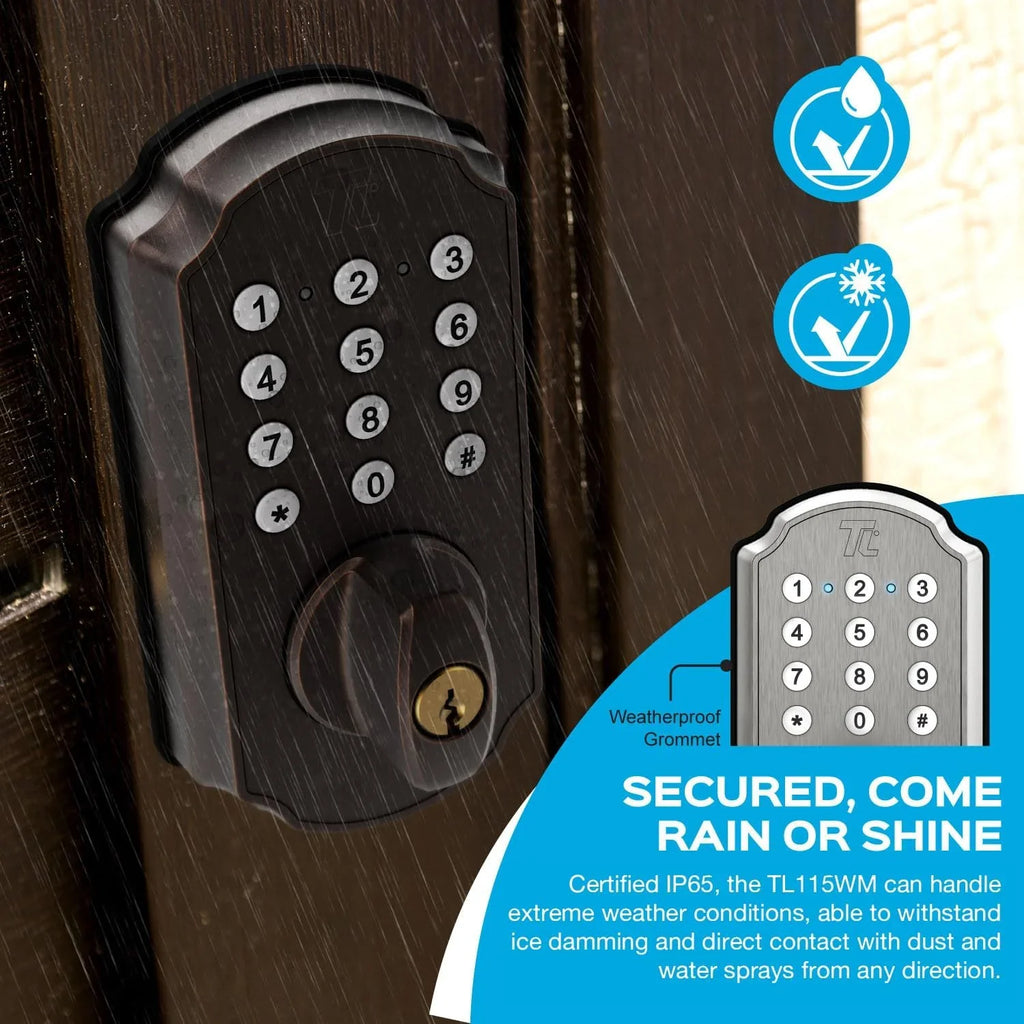 TurboLock TL115 Keyless Entry Door Lock Smart Deadbolt with Electronic Keypad for Front Door Home Mobile App Brushed Nickel