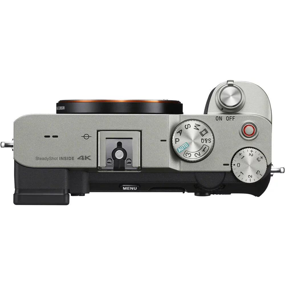 Sony a7C Camera (Silver) with 24-70mm f/2.8  Lens + 0.43X Wide Angle Lens + 2.2x Telephoto Lens + Flash + 64GB Memory Card + -- Filters + Wrist Grip - International Version