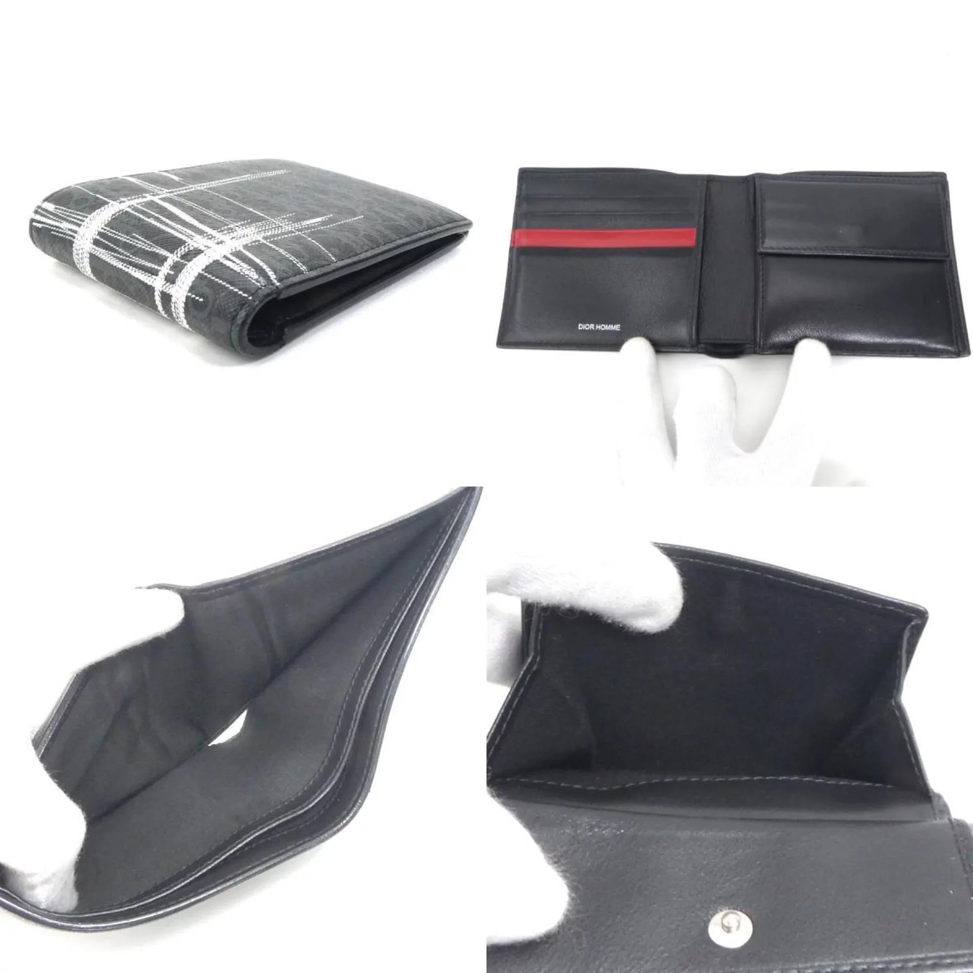 Pre-Owned Dior Homme   folio wallet leather black series men (Good)