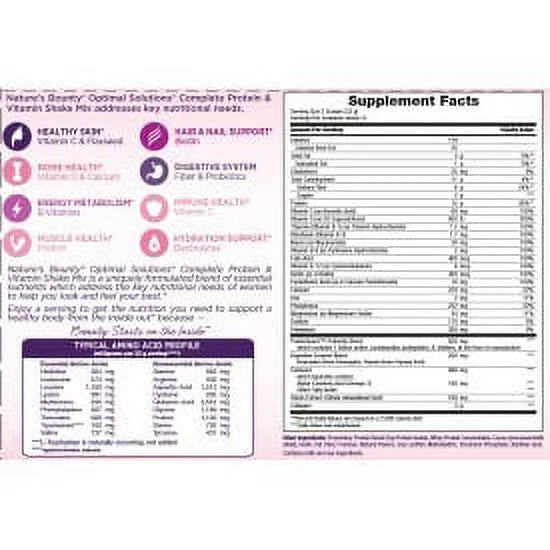 Nature's Bounty Optimal Solutions Protein Powder With Collagen, Vanilla, 1 Lb