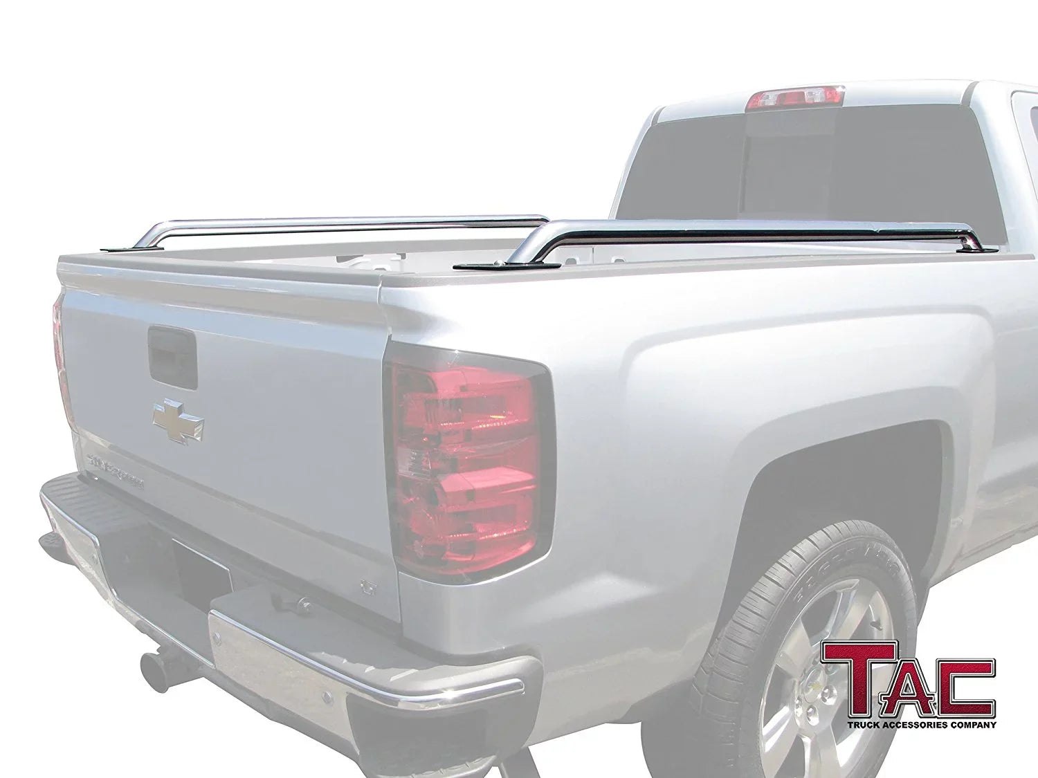 Bed Rails Fit 2014-2024 Chevy Silverado/ Sierra 1500 6.5ft Standard Bed(Excl. Denali CarbonPro Editions) 304 Stainless Steel Truck Side Rails Accessories 2pcs