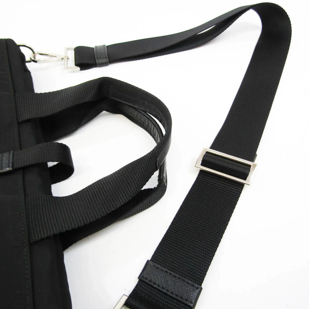 Pre-Owned Prada Women,Men Leather,Nylon Shoulder Bag Black (Good)