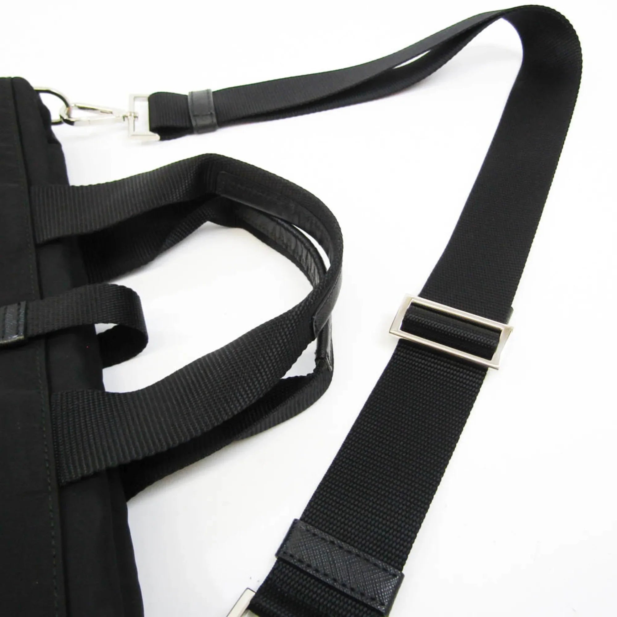 Pre-Owned Prada Women,Men Leather,Nylon Shoulder Bag Black (Good)