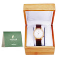 Matashi Mens and Womens Casual Wooden Wrist Watch w Brown Leather Strap, 1ATM Water Resistant, Business or Travel, Swiss