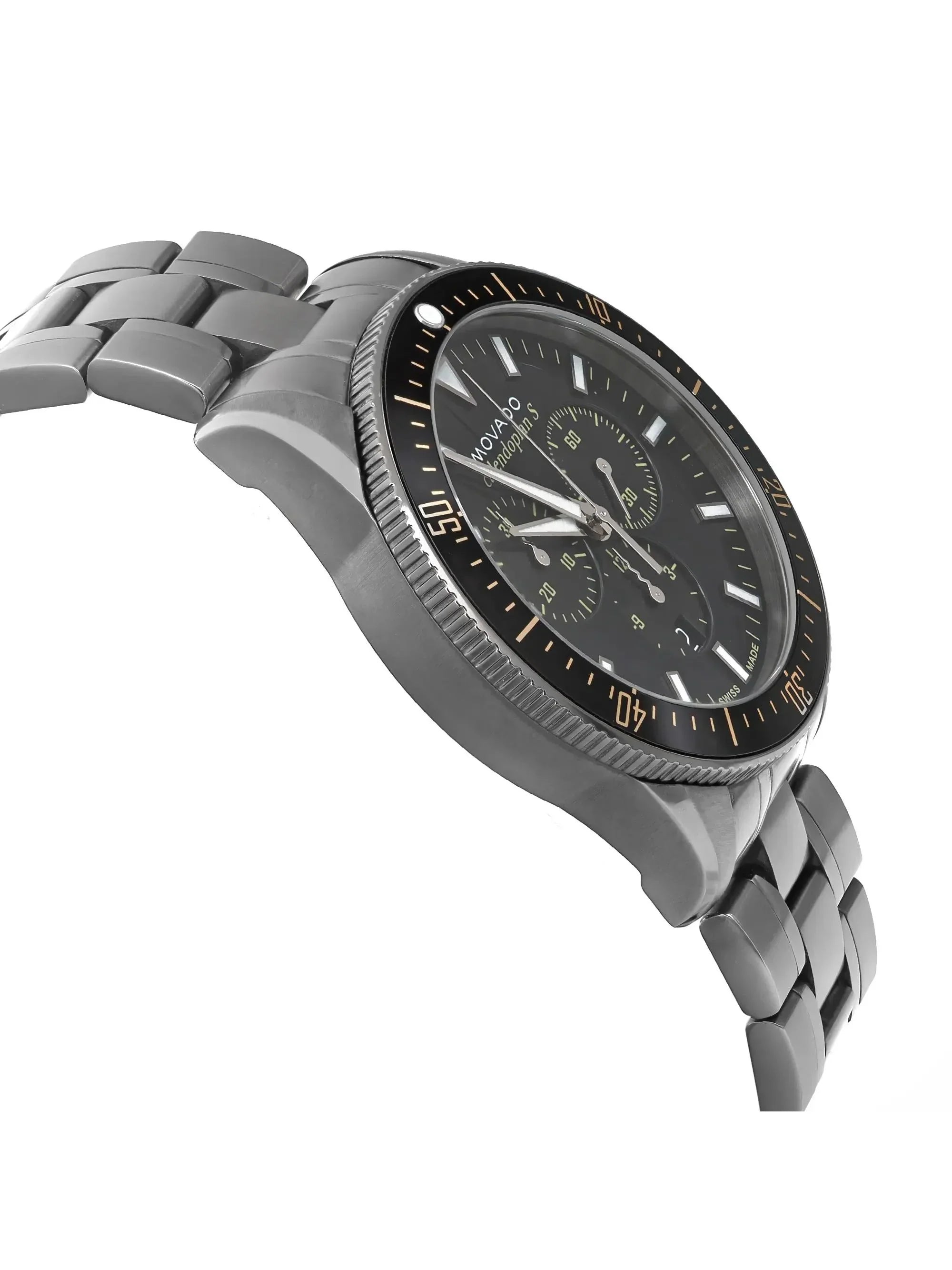 Pre-owned Movado Heritage 42mm Chronograph Steel Quartz Men Watch 3650102 (Good)