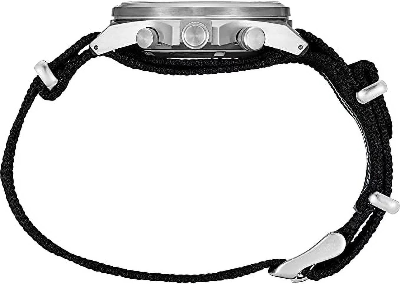 Seiko Men's Stainless Steel Japanese Quartz Dress Watch with Nylon Strap, Black, 22 (Model: SSB409)