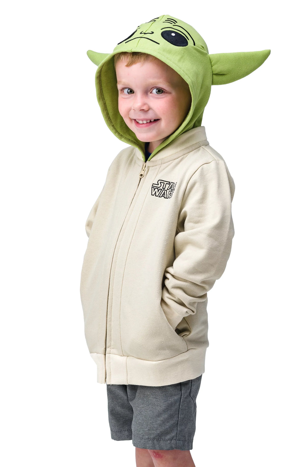 The Mandalorian Baby Yoda Sublimated Costume zip up Hoodie w/ Mask for Youth Kids - X-Large