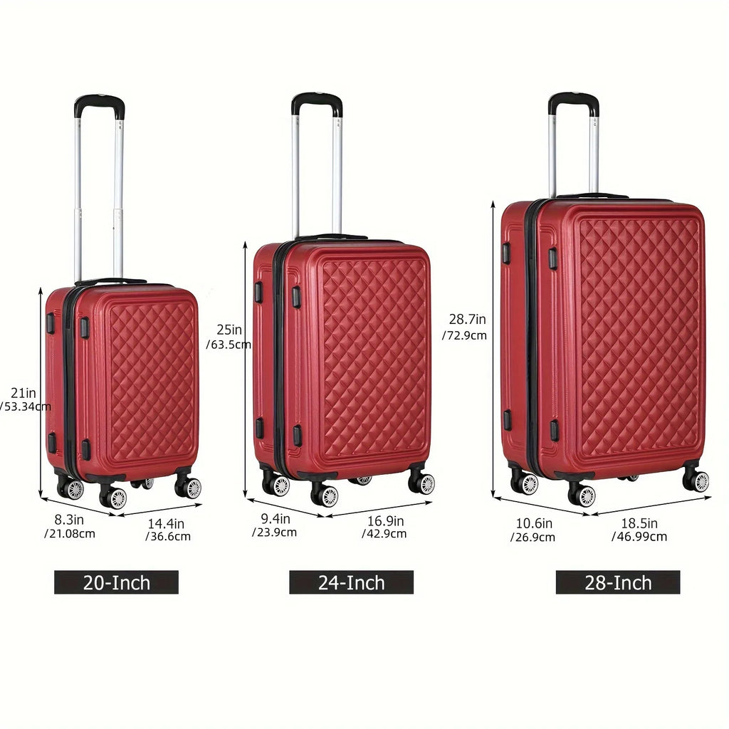Minimalist Red Hard Shell Travel Luggage Cases For Outdoor Trip, With Spinner Wheels