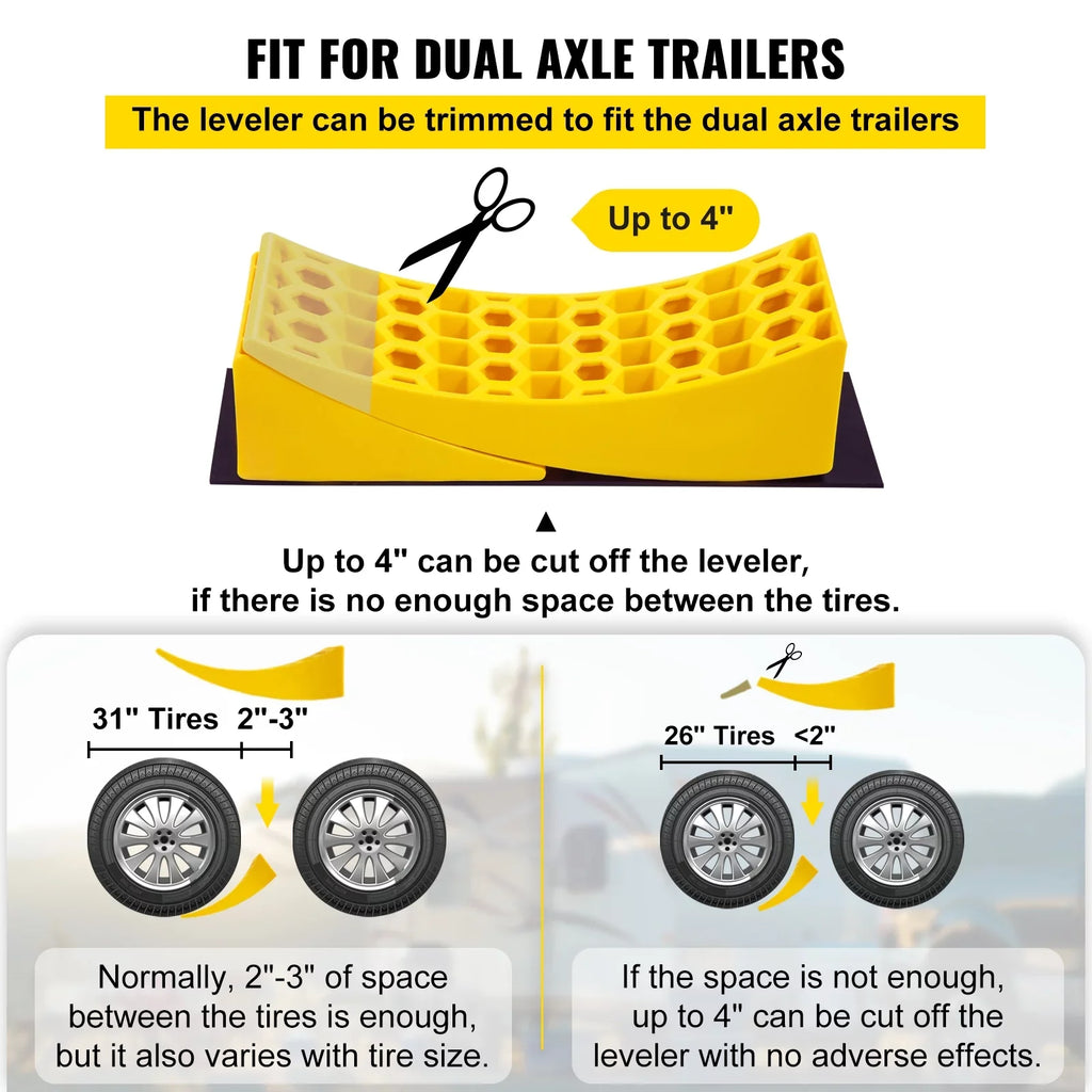 Camper Leveler 2 Pack 35000lbs Curved  Levelers Camper Leveling Honeycomb Blocks Chocks for Trailers Campers Vans Trucks