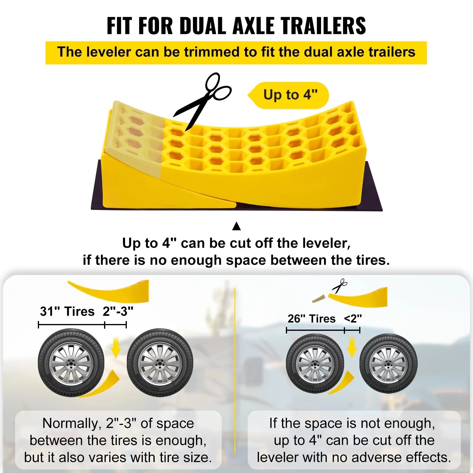 Camper Leveler 2 Pack 35000lbs Curved  Levelers Camper Leveling Honeycomb Blocks Chocks for Trailers Campers Vans Trucks