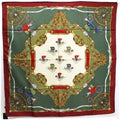 Pre-Owned Gucci silk scarf muffler green x wine red carriage pattern  ladies (Like New)