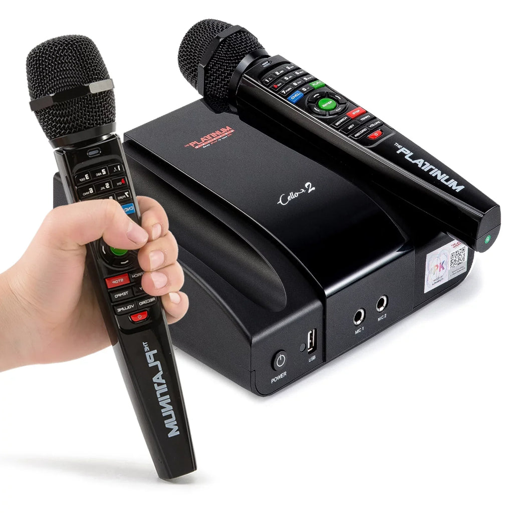 2023 Platinum Cello2 Karaoke Machine for  with Lyrics Display Built-in 23K+ Aldult Kids Mixed Language MVs & Songs 2 Upgraded Wireless Mic Digital Video Song Recording
