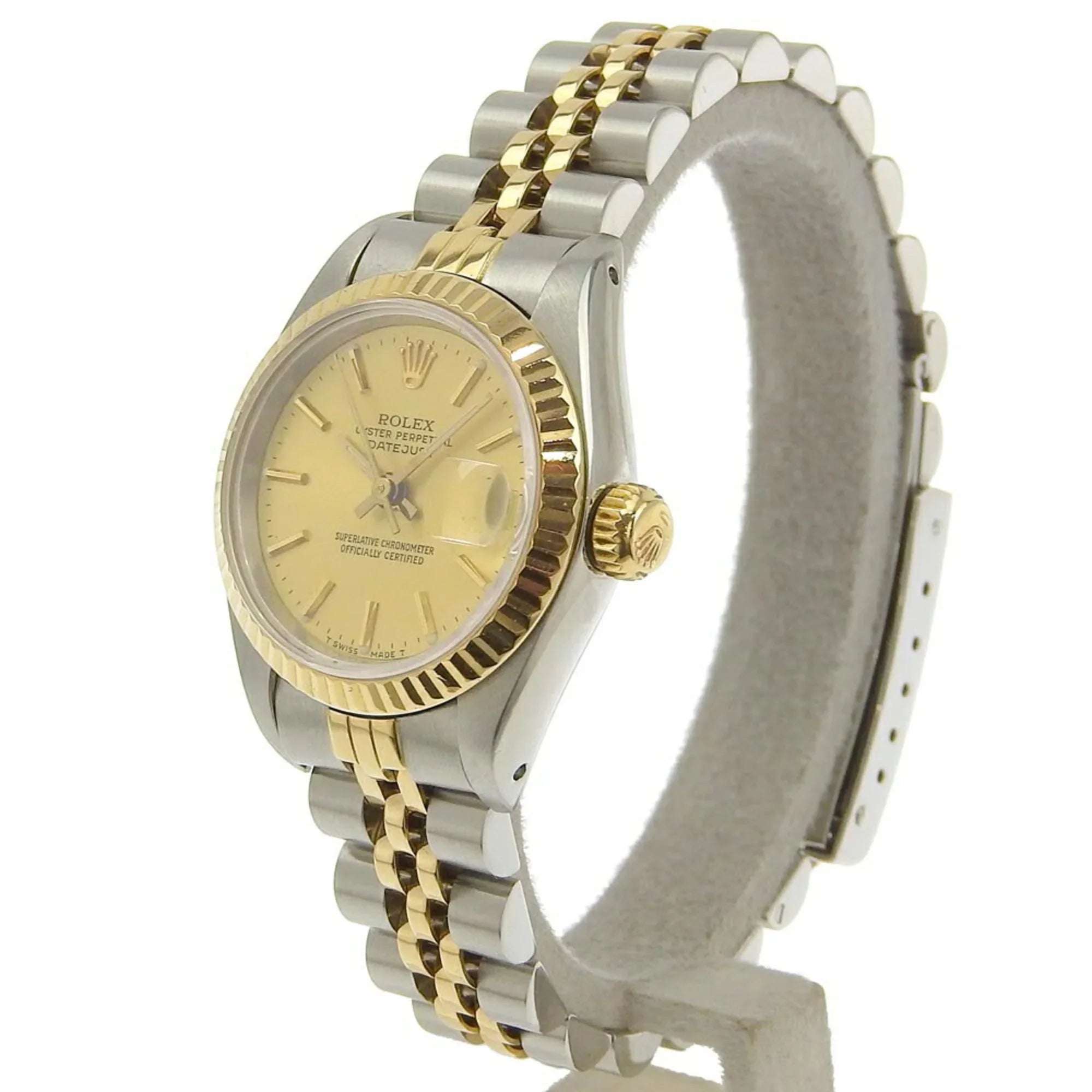 Pre-Owned Rolex Datejust combination automatic watch champagne gold dial 98 series 54g 79173 2023/09 (Like New)