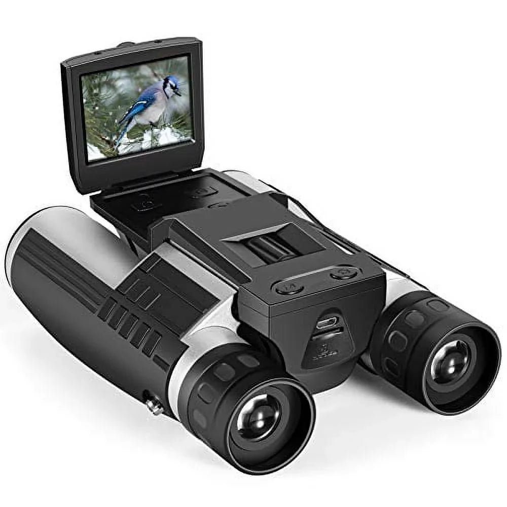 Camonity 5M 2"  32GB Digital Camera with Binocular 12X Zoom Video Photo Recorder Camcorder for Bird Watching Football Game Concert