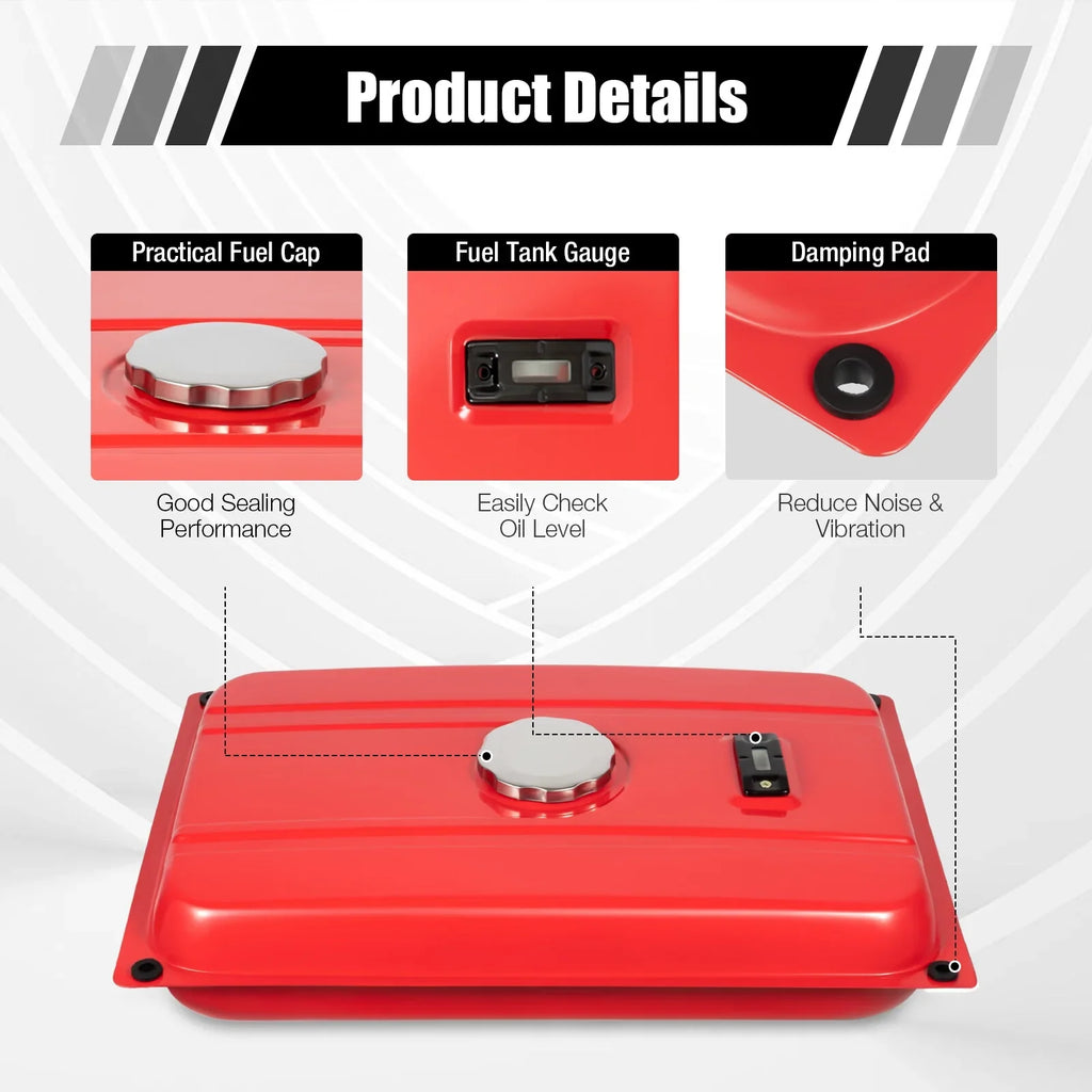 5 Gallon Generator Fuel Tank Red Universal Fuel Tank for EC2500 18.9 Liter Equipment