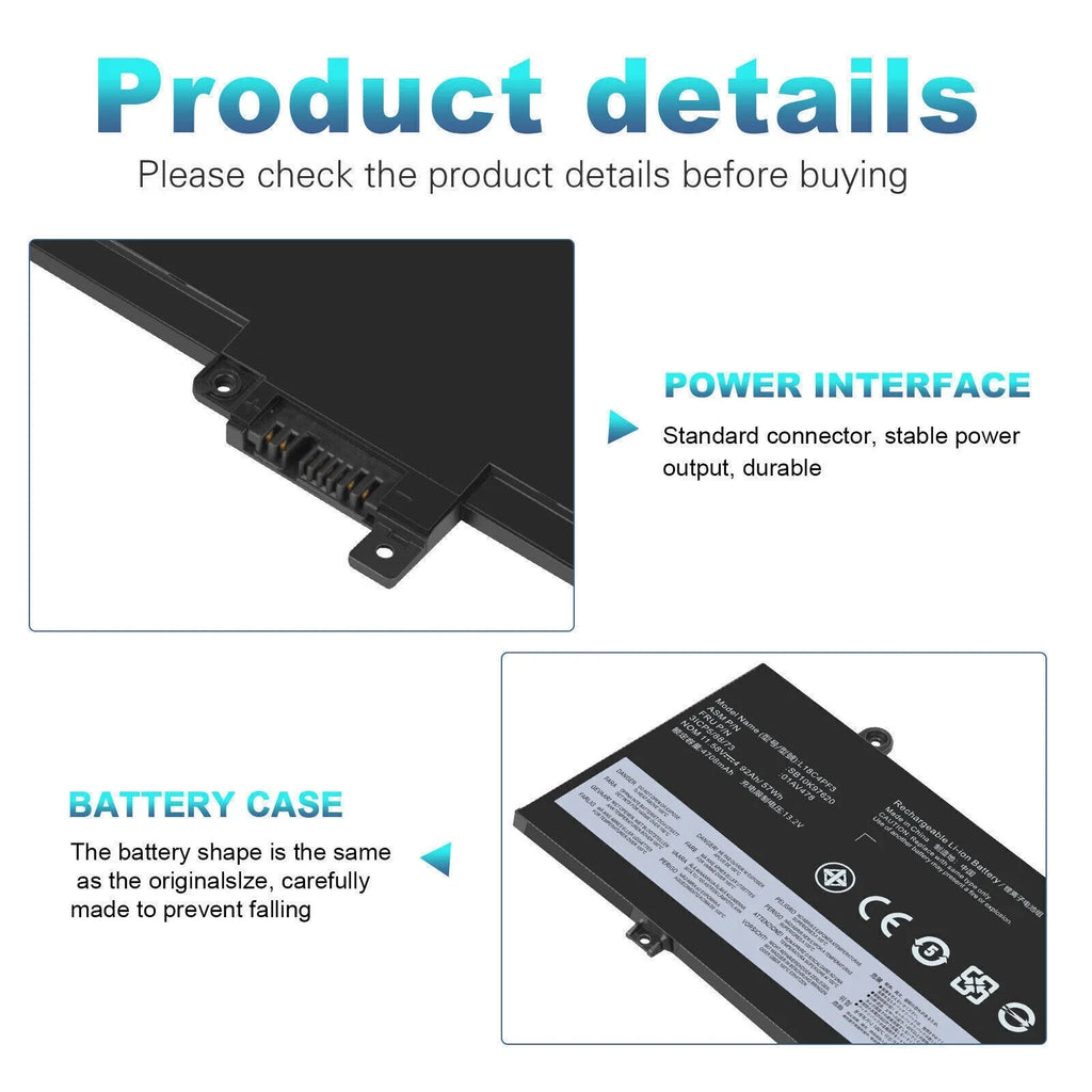 57Wh L17M3P72 Battery For Lenovo ThinkPad T480S 01AV478 SB10K97620 01AV479