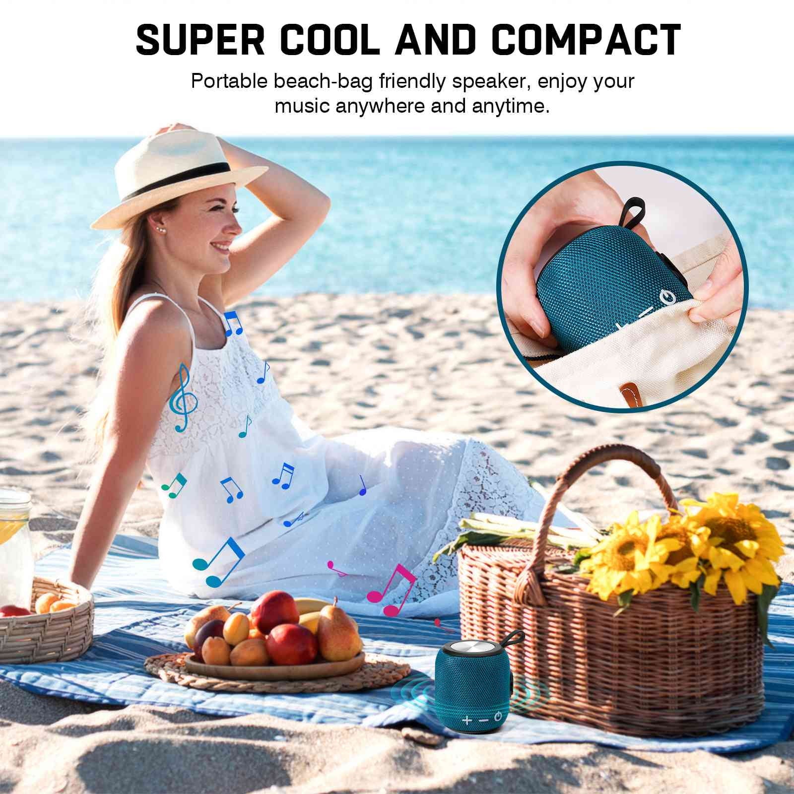 Bluetooth Speaker: Powerful Stereo Sound, IPX7 Waterproof, True Wireless Stereo Pairing, Portable Design, Latest Bluetooth V5.2 - Perfect for Mi Max 3, Beach, Outdoor, Home, Parties, Scooter - Blue