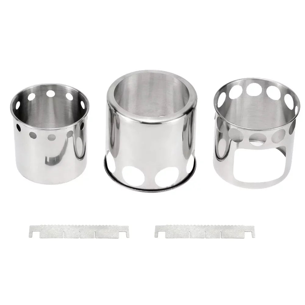 Lixada Camping Stove Combo Cooking Pot Set Wood Burning Backpacking Fishing Hiking Portable