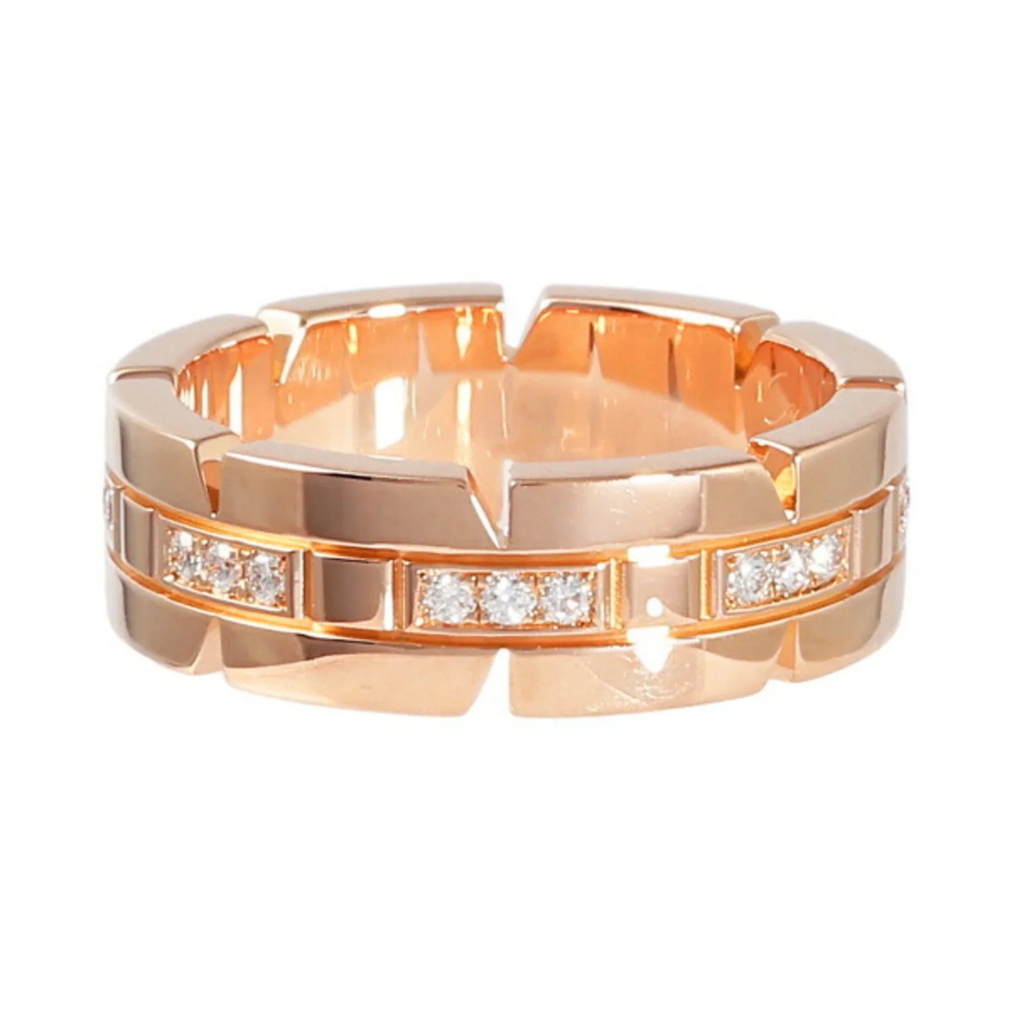 Pre-Owned Cartier Tank Française K18PG pink gold ring (Good)