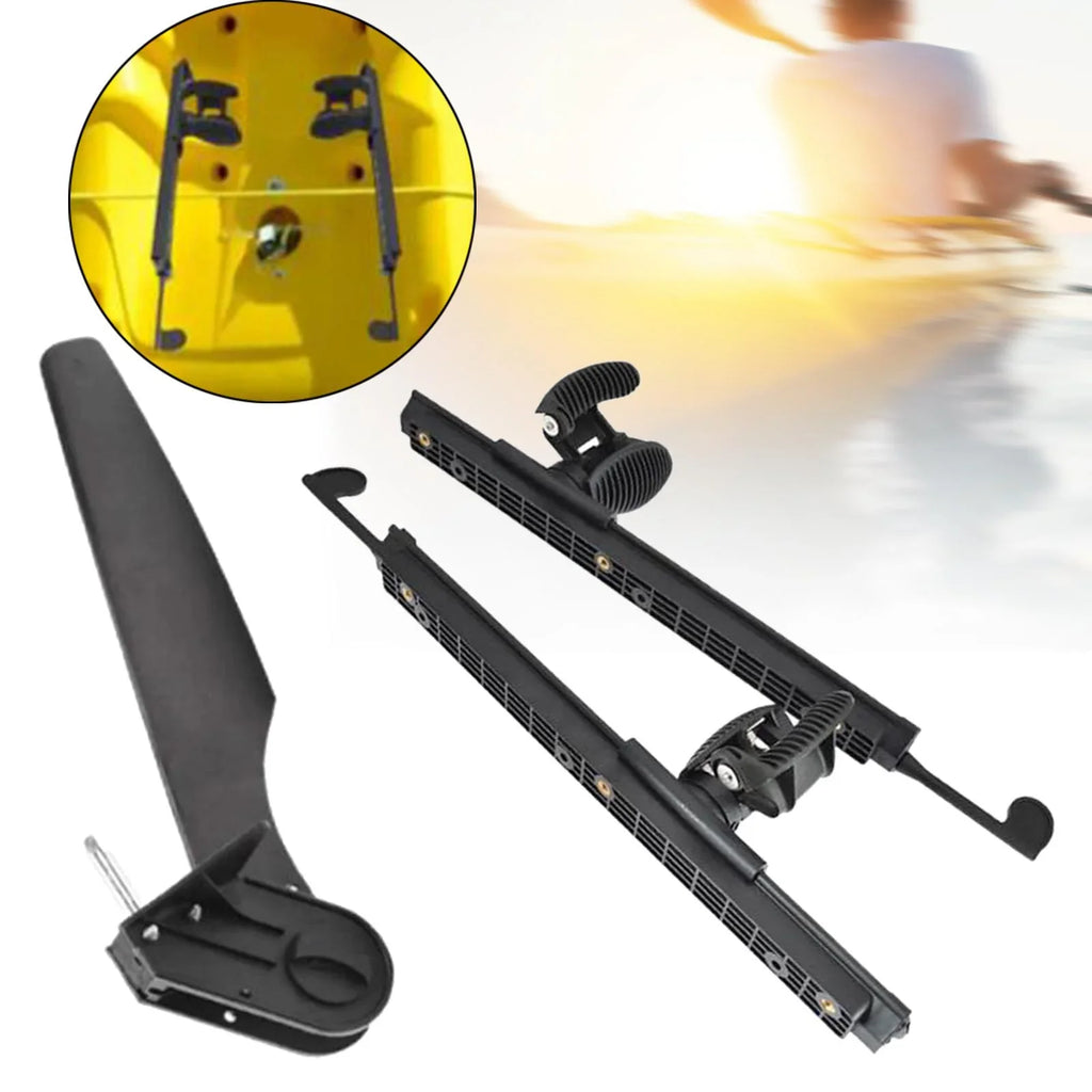 kesoto Kayak Rudder Kayak Foot Pegs Boat Tail Watercraft Rudder with Foot Brace Pedals for Fishing Boat Canoeing Marine Accessories