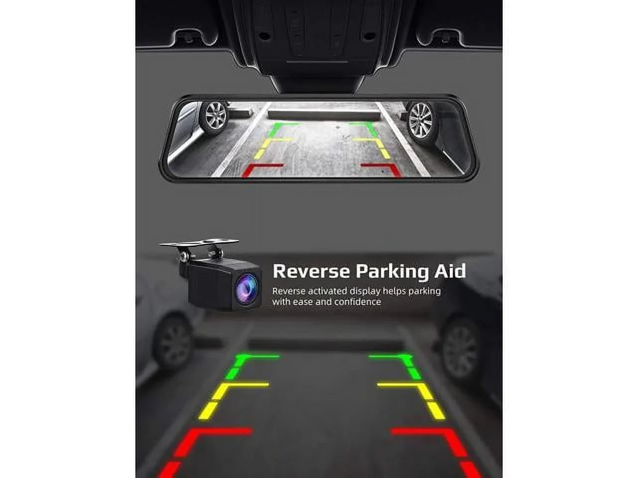 4K 12" Rear View Mirror Camera, Backup Camera, , Superior Sensor for Enhanced Night Vision, G-Sensor, Parking Assistance for Cars Trucks