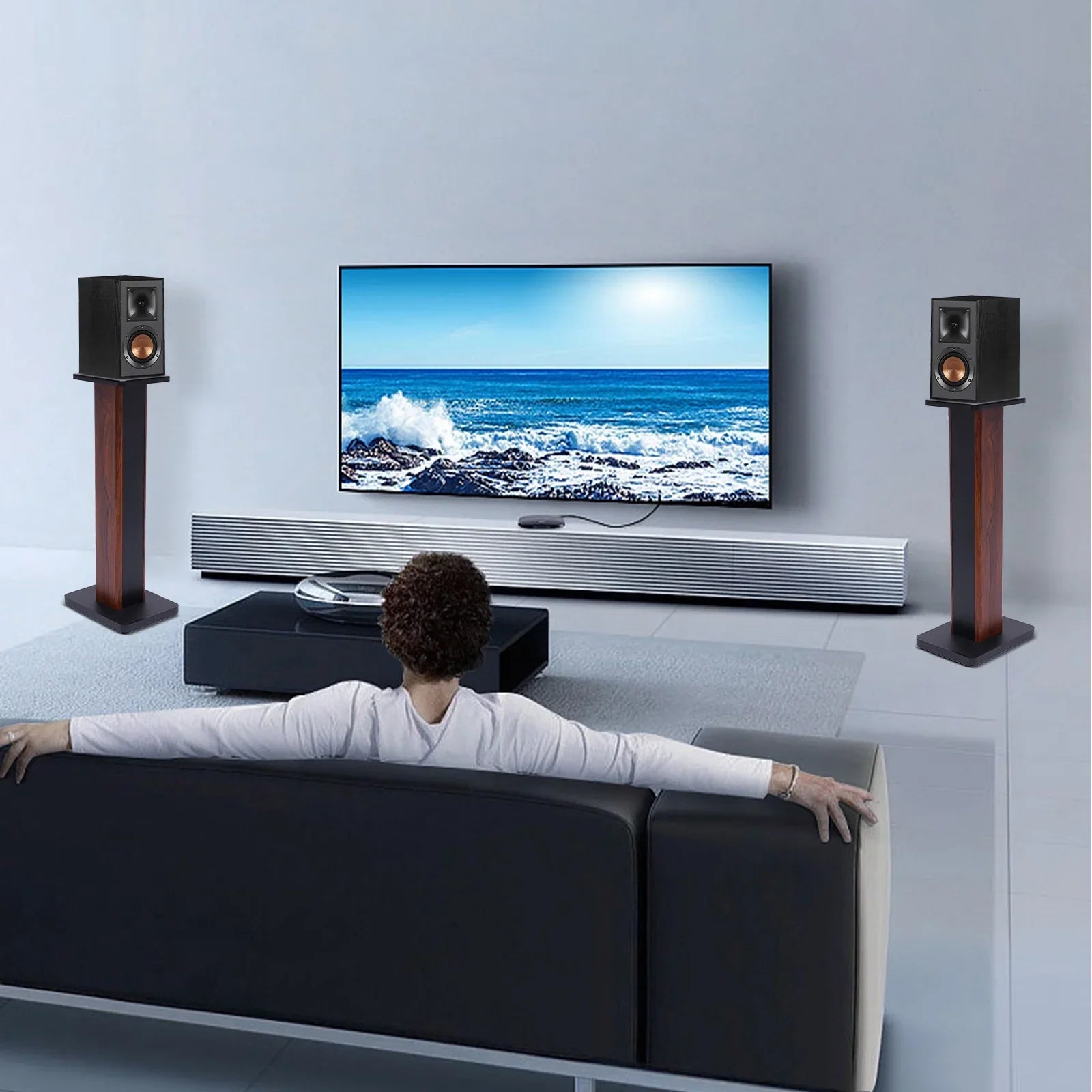 2x28" Studio Speaker Holder Monitor Stands Home Theater Multimedia Speaker Stand