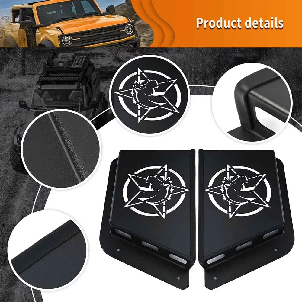 Rear Door Panel Pocket Organizer Box for Ford for Bronco 2/4 Door 2021+(- ), Black Metal Water Proof Dust Proof Scratch Resistance,1 Pair