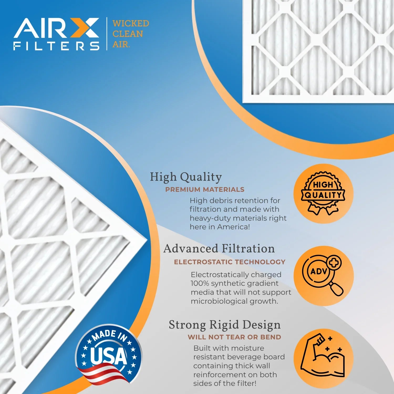 16x16x1 Air Filter  8 Rating, 12 Pack of Furnace Filters Comparable to  700 &  5 - Made in  by     .