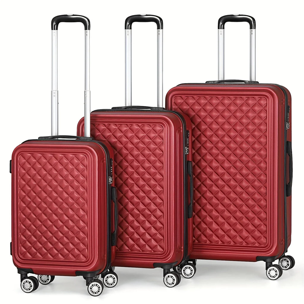Minimalist Red Hard Shell Travel Luggage Cases For Outdoor Trip, With Spinner Wheels
