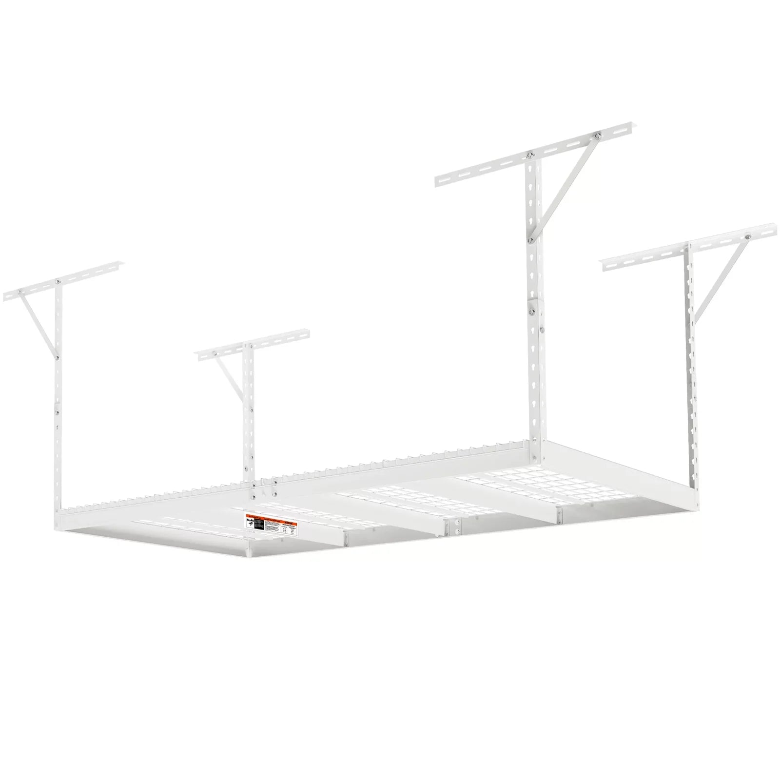 Overhead Adjustable Garage Storage Rack 48x96in Ceiling Rack 600lbs White
