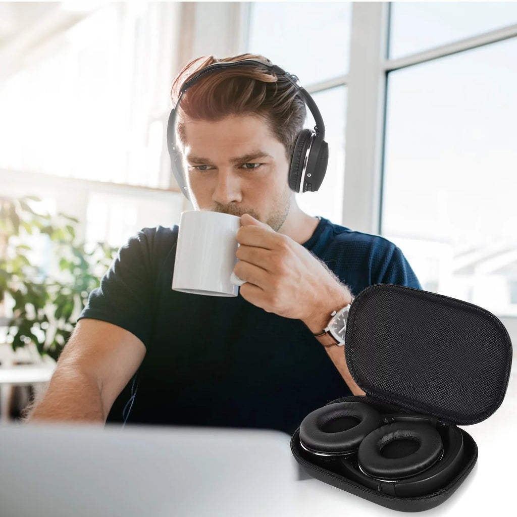 UrbanX UX35 Wireless Bluetooth Stereo Earphones with High Resolution Audio, Deep Bass, Superior Comfort Over The Ear Headphones with Mic for  Wildfire E2 Phone Call Support