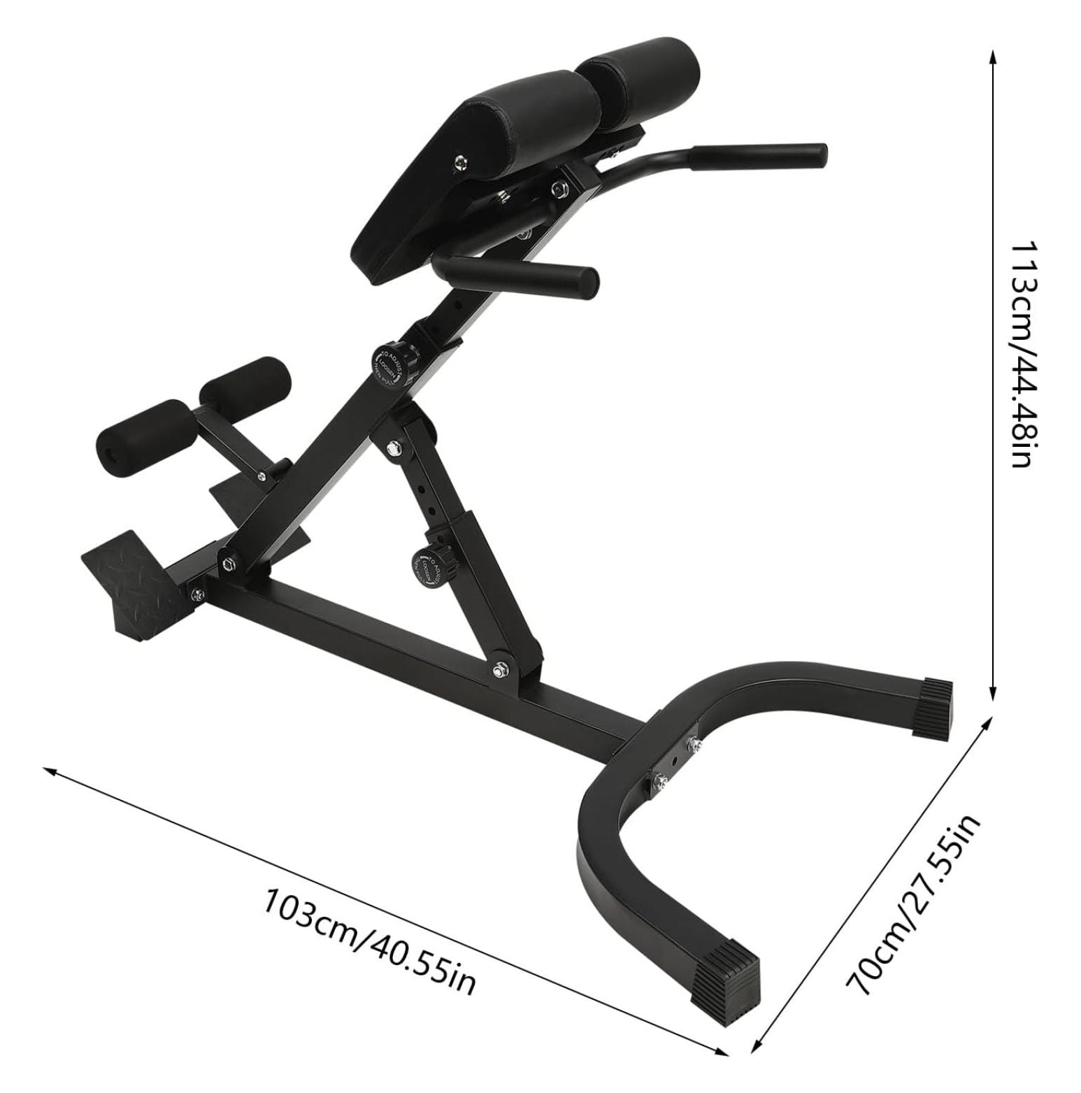 Hyperextension Bench with Adjustable Height and Back, Multi-functional Workout Bench, Back Extension Chair