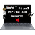 Lenovo ThinkPad T14s Gen 3 Business Laptop 14" + Touchscreen ( Ryzen 7 Pro 6850U, 16GB , 512GB , (8-Core Beat i7-1185G7)) Backlit, , Webcam, 3-Yr ,  Cable, Win 10/11 Pro, Grey