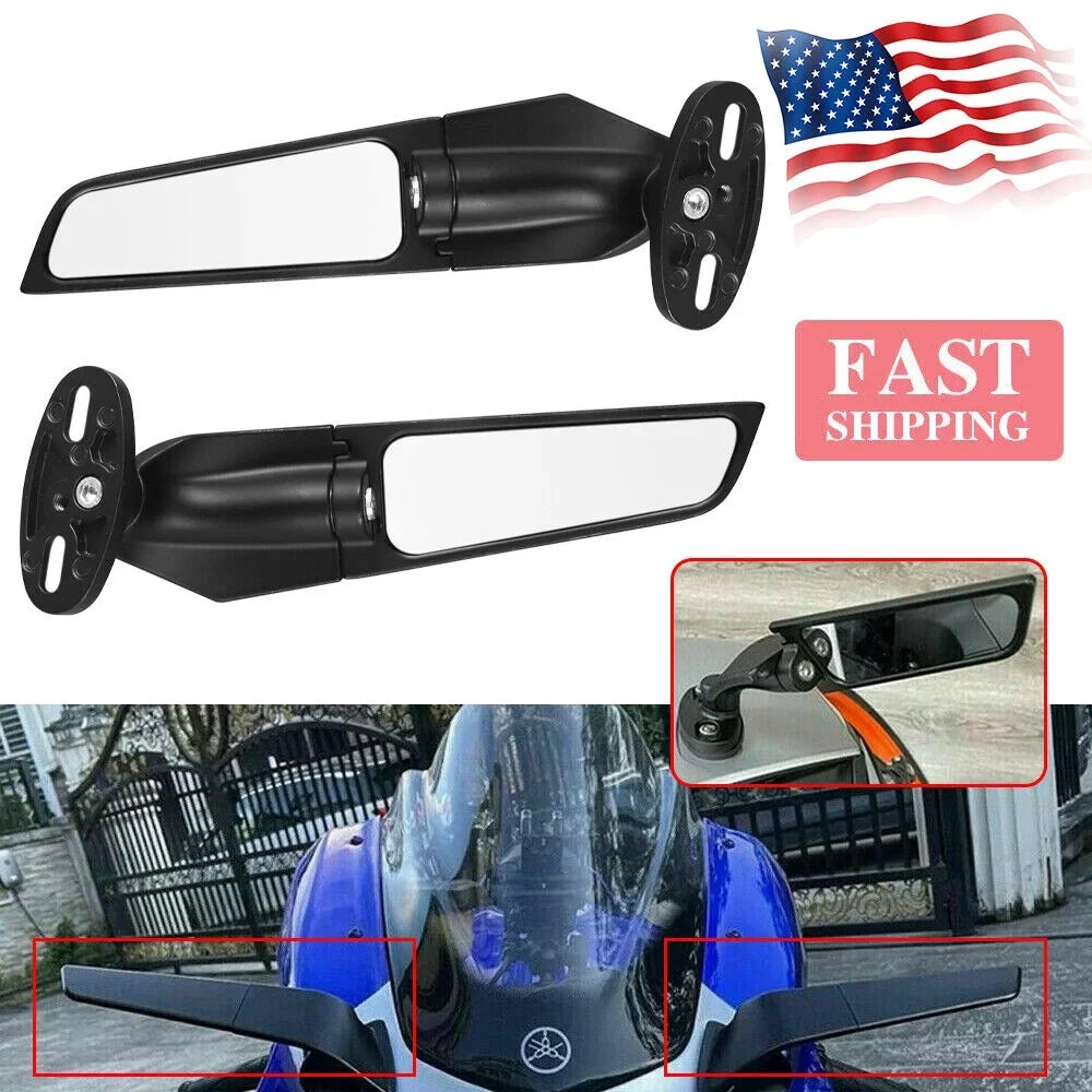 JahyShow Motorcycle Wind Swivel Stealth Wing Rear View Side Mirror For Yamaha  R25 R3