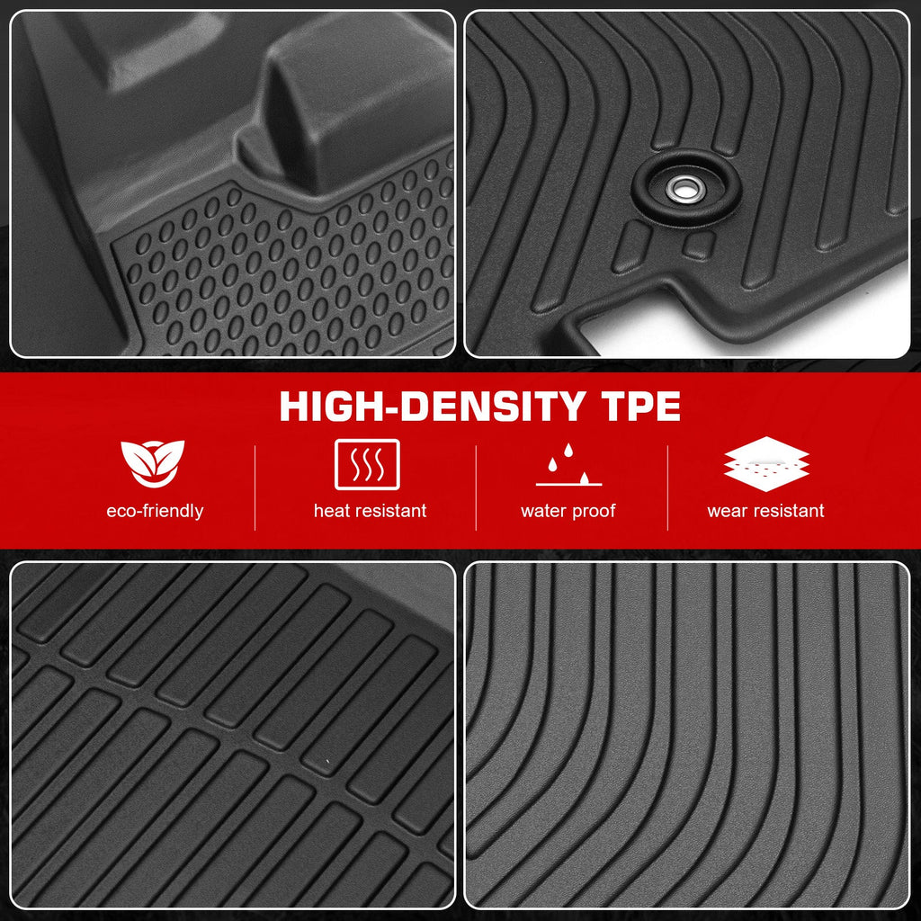 Ikon Motorsports 3D  Floor Mats Compatible With 2008-2020 Dodge Grand Caravan 2008-2016 Chrysler Town & Country Black 3D Molded All Weather Car Carpets 1st 2nd Row Front Rear Protector Liner 4PCS
