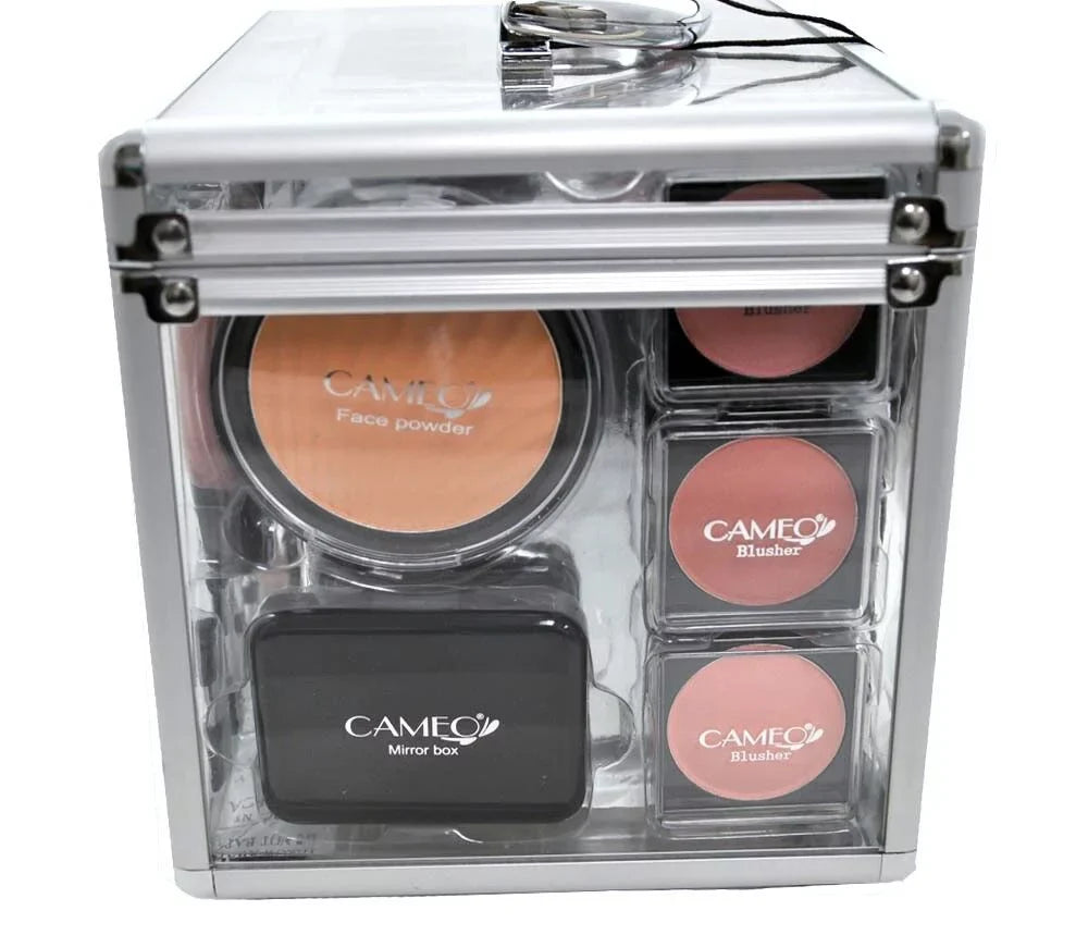 Cameo Carry All Trunk Professional Makeup BeautyMakeup Gift Set Kit with Reusable Aluminum Case