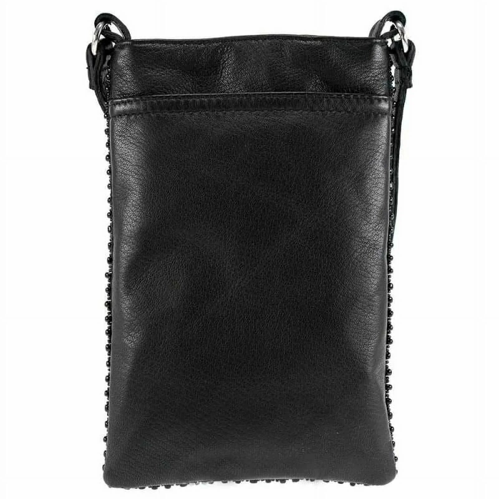 Mary Frances Take a Sip Leather Crossbody Phone Bag Cocktail Beaded Shoulder Bag