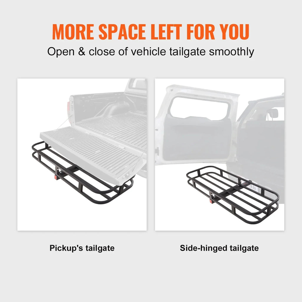 Hitch Mount Cargo Carrier 53x19x5 in 500lb & Cargo Net Fits 2" Receiver
