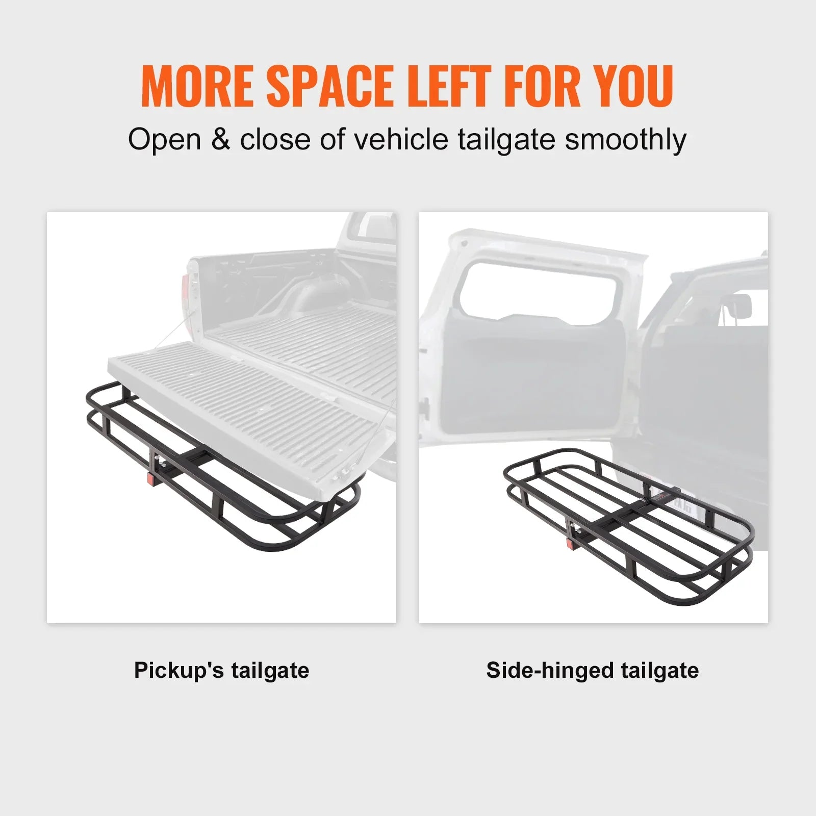 Hitch Mount Cargo Carrier 53x19x5 in 500lb & Cargo Net Fits 2" Receiver