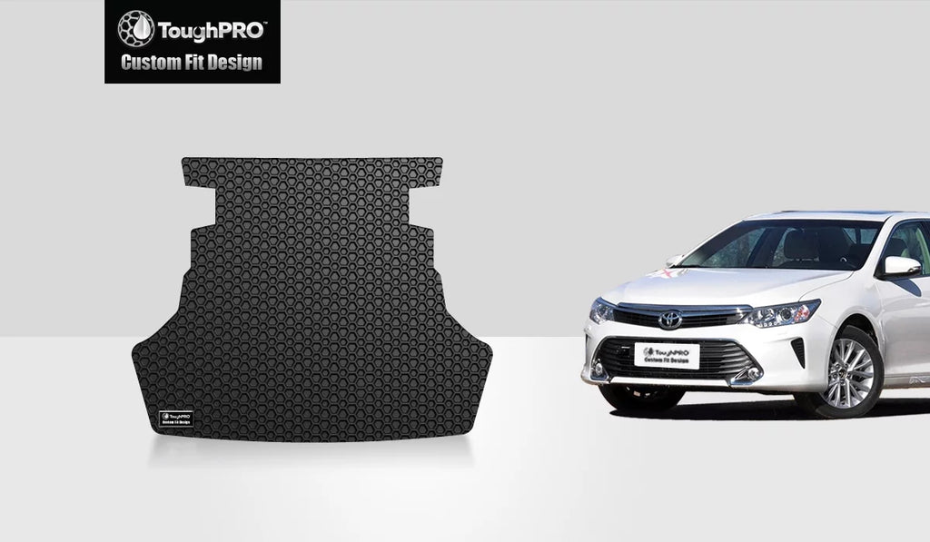 ToughPRO - Trunk Mat Compatible with  Camry - All Weather Heavy Duty (Made in ) - Black Rubber - 2013