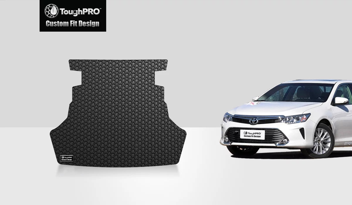 ToughPRO - Trunk Mat Compatible with  Camry - All Weather Heavy Duty (Made in ) - Black Rubber - 2013